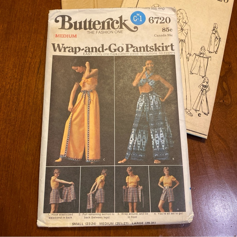 Butterick Women's Wrap-and-Go Pantskirt - 6720 - 70’s vintage pattern